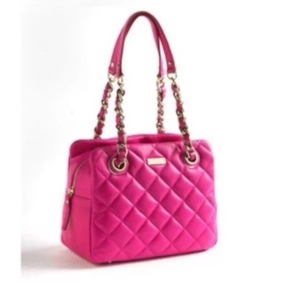 kate spade new york Handbags - Kate Spade Elizabeth Gold Coast Quilted Leather Satchel Hot Fuchsia NWT